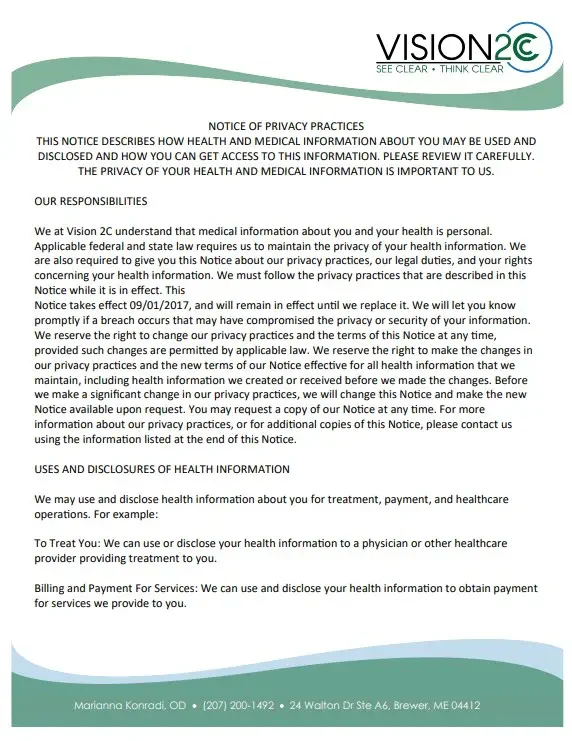 Notice of Privacy Practice e1782928172545